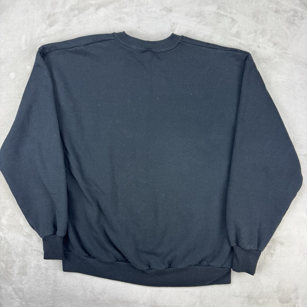 Vintage 90s Jerzees Blank Crewneck Sweatshirt Mens XL USA Made Boxy Black Y2K - Picture 7 of 9